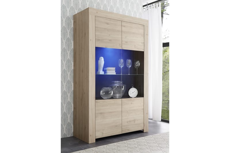 Midas Vitrineskap 110 cm - Brun - Oppbevaring - Skap - Vitrineskap