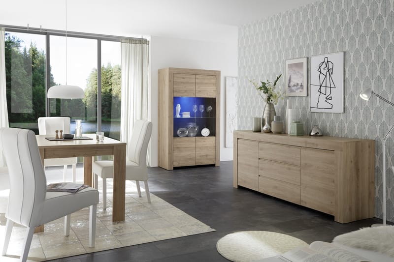 Midas Vitrineskap 110 cm - Brun - Oppbevaring - Skap - Vitrineskap