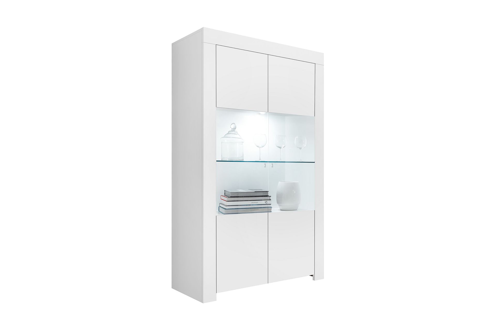 Midas Vitrineskap 110 cm - Hvit - Oppbevaring - Skap - Vitrineskap