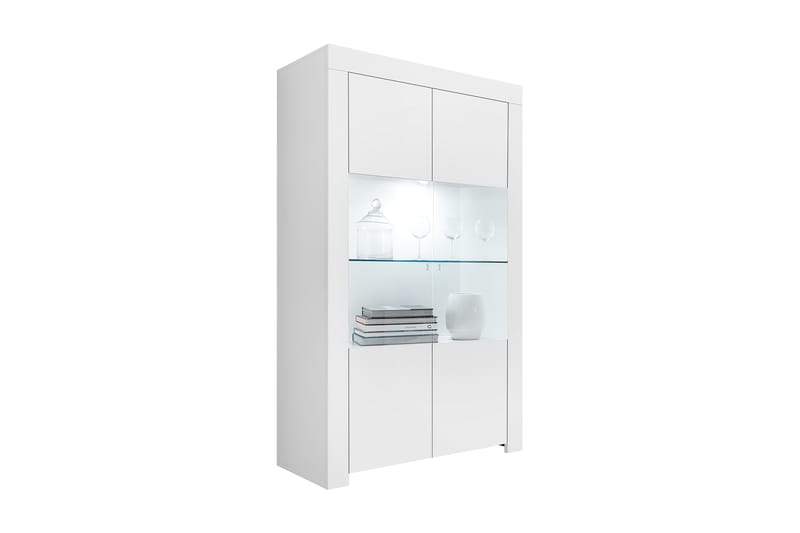 Midas Vitrineskap 110 cm - Hvit - Oppbevaring - Skap - Vitrineskap