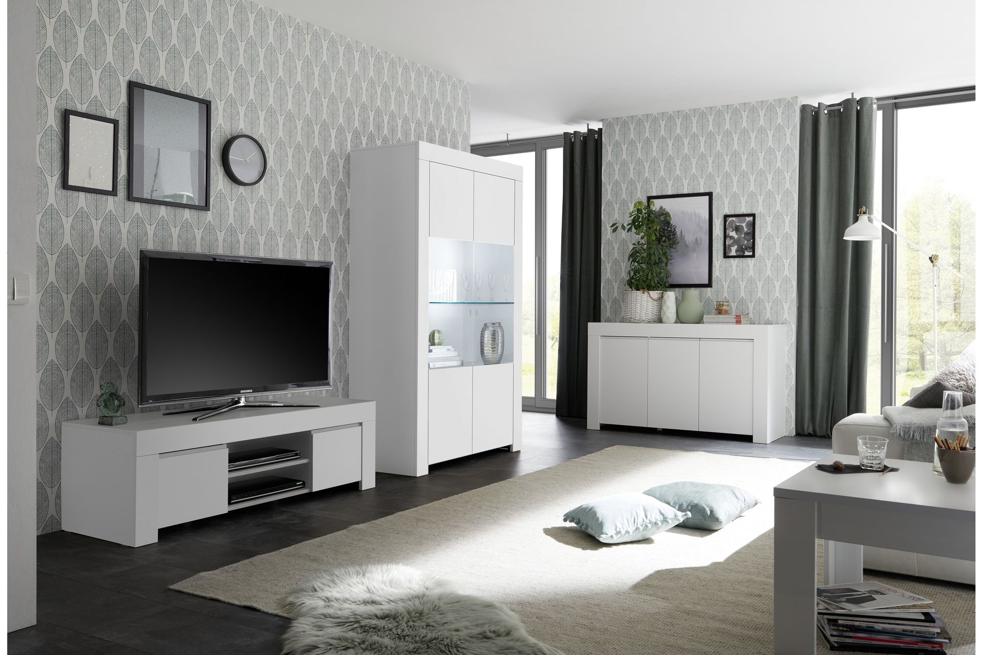 Midas Vitrineskap 110 cm - Hvit - Oppbevaring - Skap - Vitrineskap