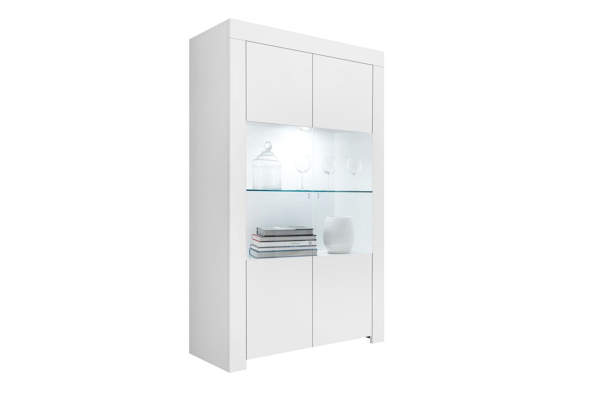 Midas Vitrineskap 110 cm - Hvit - Oppbevaring - Skap - Vitrineskap