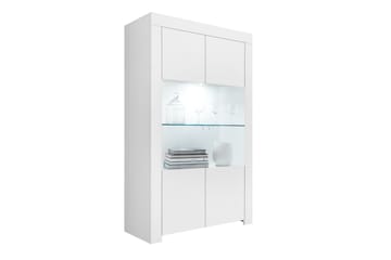 Midas Vitrineskap 110 cm - Hvit - Oppbevaring - Skap - Vitrineskap