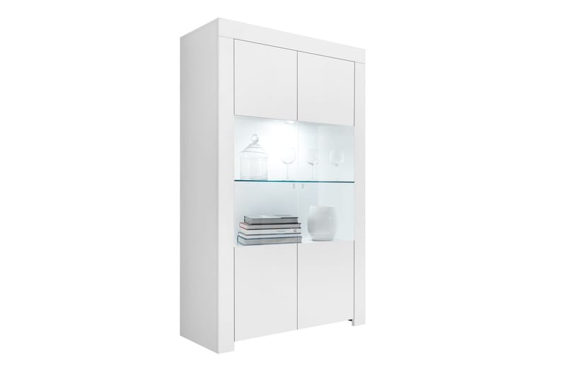 Midas Vitrineskap 110 cm - Hvit - Oppbevaring - Skap - Vitrineskap