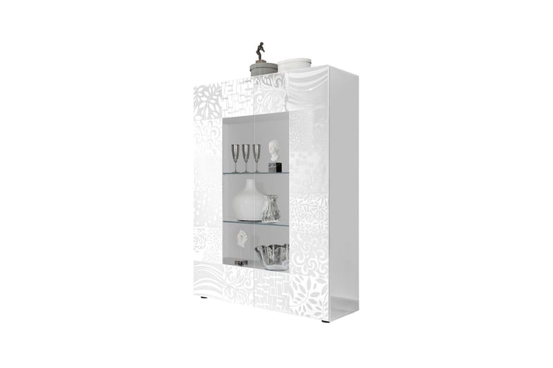 Mironne Vitrineskap 121 cm - Hvit - Oppbevaring - Skap - Vitrineskap