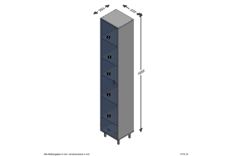 Muzzillo Vitrineskap 33 cm - Oppbevaring - Skap - Vitrineskap