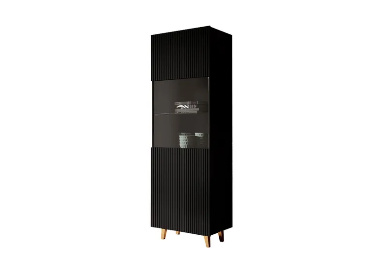 Pafos Vitrineskap Nei Svart|Gull, undefined