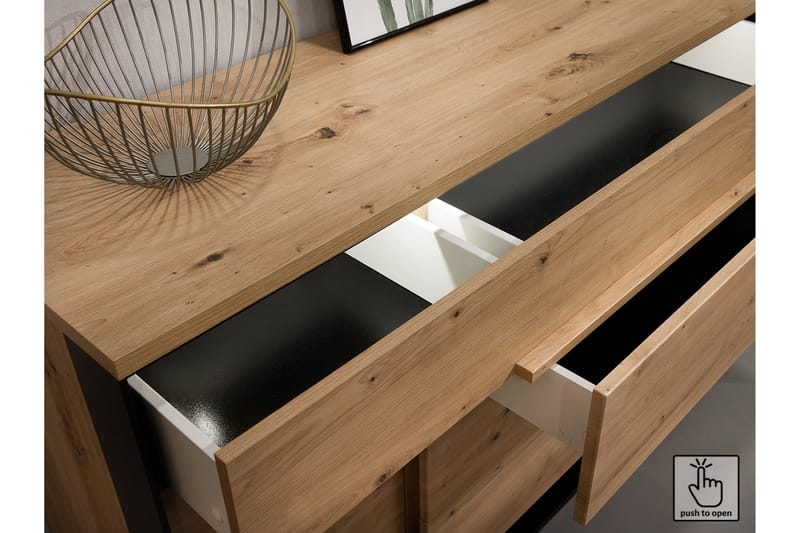 Quant Vitrineskap 41x110 cm - Eik/Svart - Oppbevaring - Skap - Vitrineskap