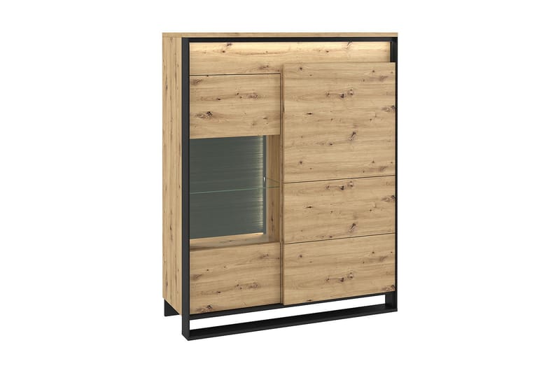 Quant Vitrineskap 41x110 cm - Eik/Svart - Oppbevaring - Skap - Vitrineskap