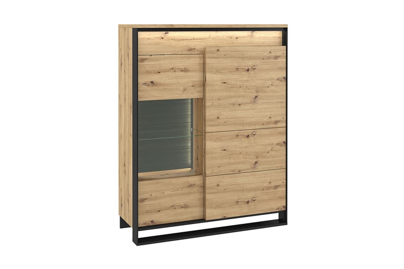 Quant Vitrineskap 41x110 cm - Eik/Svart - Oppbevaring - Skap - Vitrineskap