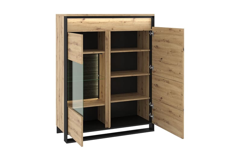 Quant Vitrineskap 41x110 cm - Eik/Svart - Oppbevaring - Skap - Vitrineskap