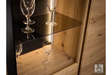 Quant Vitrineskap 41x76 cm - Eik/Svart - Oppbevaring - Skap - Vitrineskap