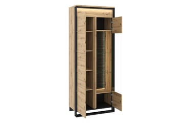 Quant Vitrineskap 41x76 cm - Eik/Svart - Oppbevaring - Skap - Vitrineskap