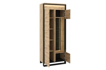 Quant Vitrineskap 41x76 cm - Eik/Svart - Oppbevaring - Skap - Vitrineskap