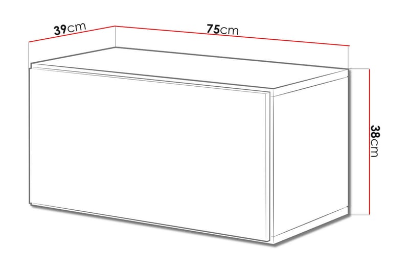 Roco Vitrineskap 37,5x39x75 cm - Antrasitt - Oppbevaring - Skap - Vitrineskap