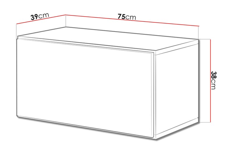 Roco Vitrineskap 37,5x39x75 cm - Hvit - Vitrineskap