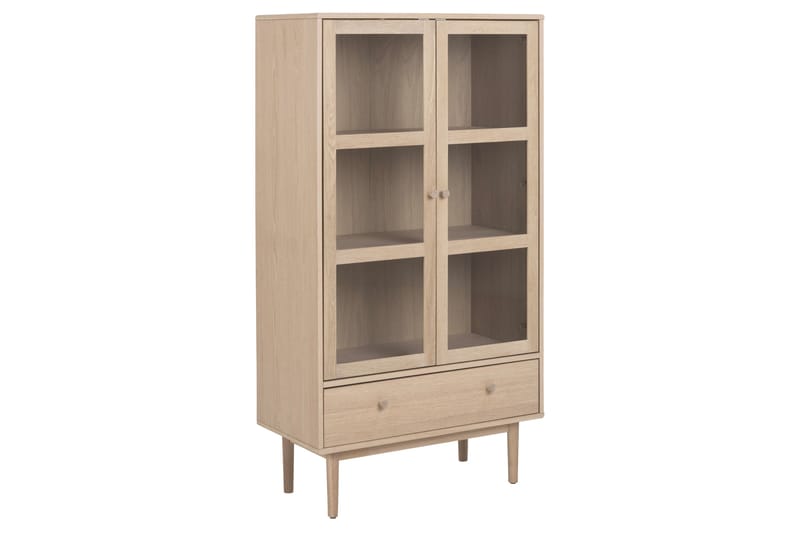Salama Vitrineskap 144,8 cm - Hvid - Oppbevaring - Skap - Vitrineskap