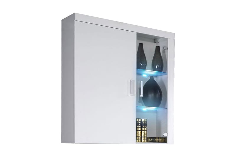 Samba Vitrineskap 90x35x111 cm - Hvit - Oppbevaring - Skap - Vitrineskap