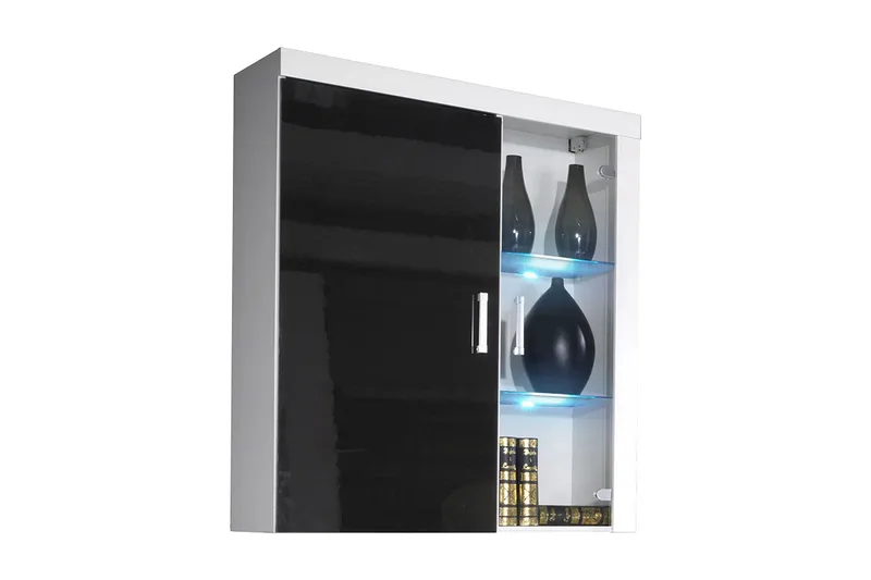 Samba Vitrinskåp 90x35x111 cm Black - Oppbevaring - Skap - Vitrineskap