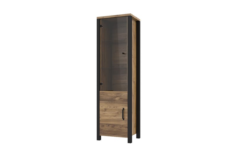 Skarebol Vitrineskap 56 cm - Svart/Tre/Natur - Oppbevaring - Skap - Vitrineskap