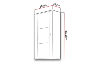 Soho Vitrineskap 60x29x115,5 cm - Svart - Oppbevaring - Skap - Vitrineskap