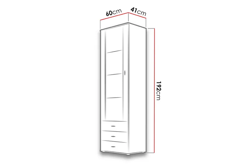 Soho Vitrineskap 60x41x192 cm - Svart - Oppbevaring - Skap - Vitrineskap