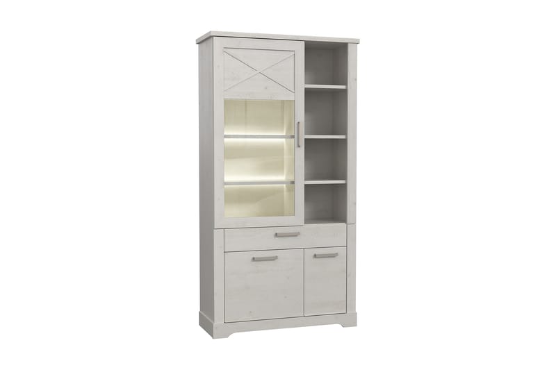 Svetis Vitrineskap 42x108 cm - Hvit - Oppbevaring - Skap - Vitrineskap