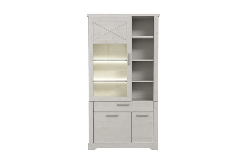 Svetis Vitrineskap 42x108 cm - Hvit - Oppbevaring - Skap - Vitrineskap