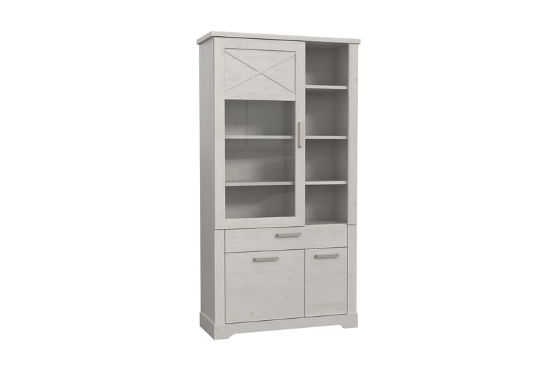 Svetis Vitrineskap 42x108 cm - Hvit - Oppbevaring - Skap - Vitrineskap