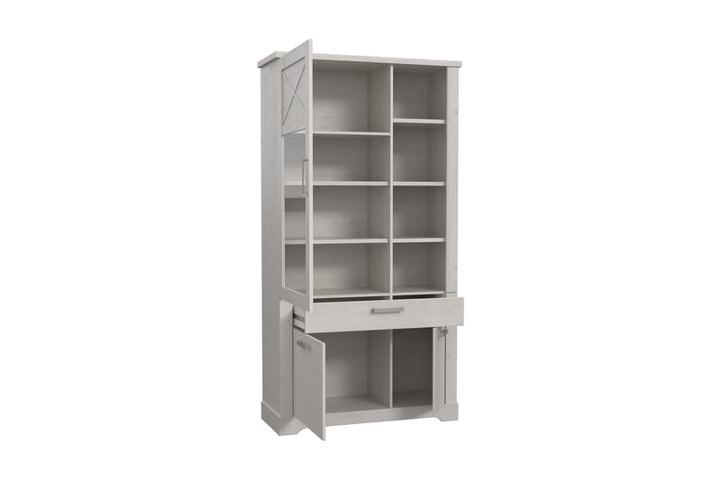 Svetis Vitrineskap 42x108 cm - Hvit - Oppbevaring - Skap - Vitrineskap
