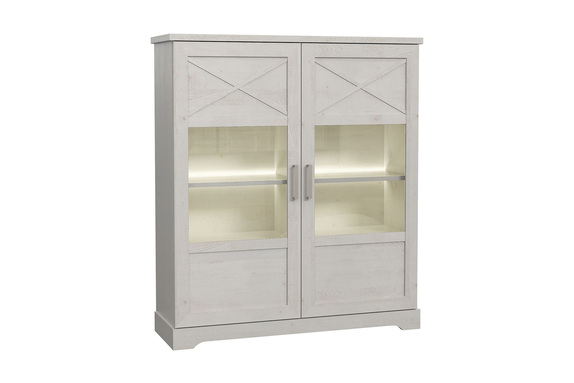 Svetis Vitrineskap 42x133 cm - Hvit - Oppbevaring - Skap - Vitrineskap