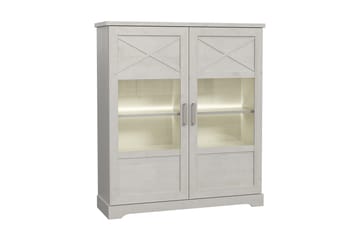 Svetis Vitrineskap 42x133 cm - Hvit - Oppbevaring - Skap - Vitrineskap