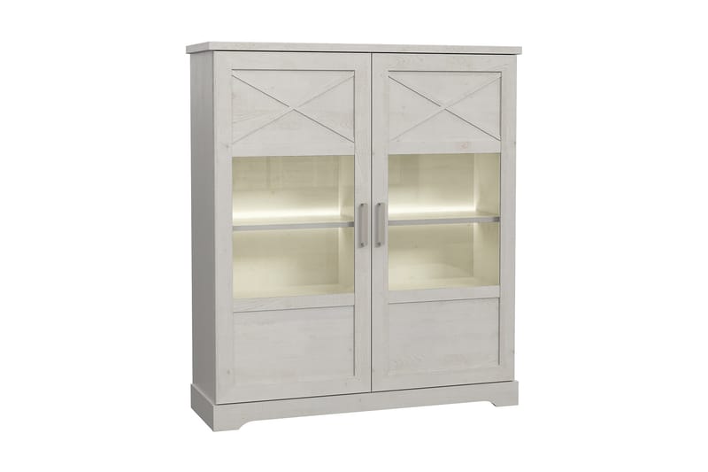 Svetis Vitrineskap 42x133 cm - Hvit - Oppbevaring - Skap - Vitrineskap