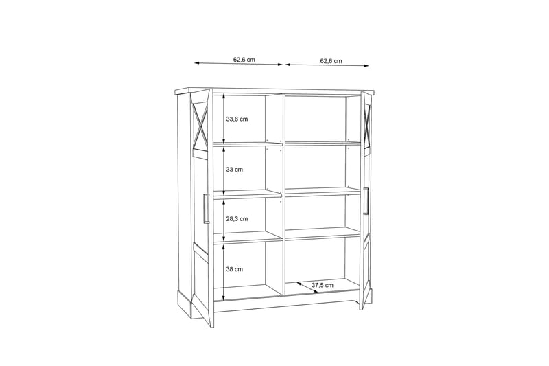 Svetis Vitrineskap 42x133 cm - Hvit - Oppbevaring - Skap - Vitrineskap