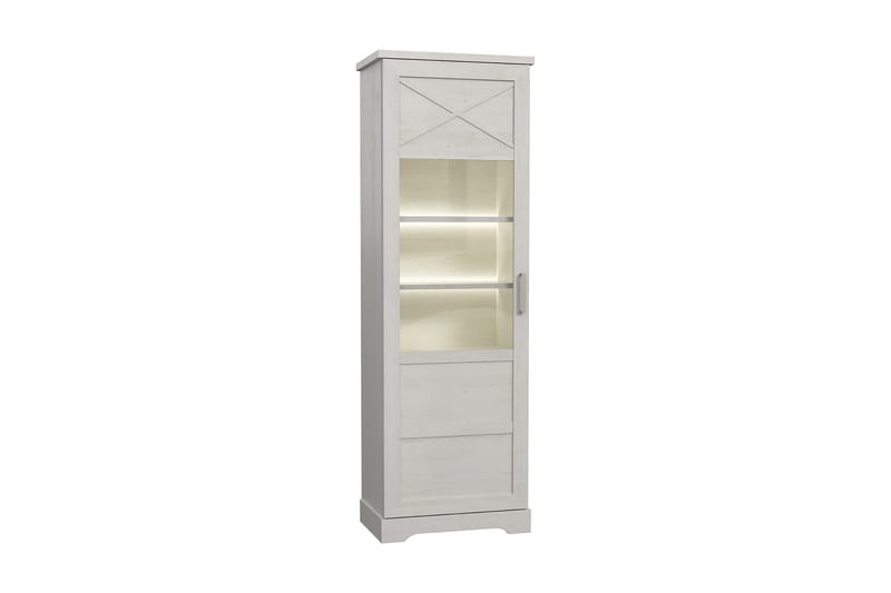 Svetis Vitrineskap 42x69 cm - Hvit - Oppbevaring - Skap - Vitrineskap