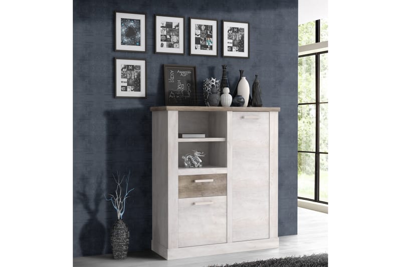 Talebi Skjenk 41x110 cm - Brun / Hvit - Oppbevaring - Skap - Vitrineskap