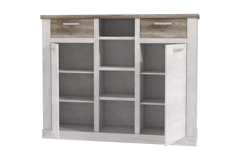 Talebi Skjenk 41x160 cm - Brun / Hvit - Oppbevaring - Skap - Vitrineskap