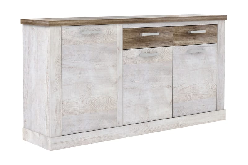 Talebi Skjenk 41x172 cm - Brun / Hvit - Oppbevaring - Skap - Vitrineskap