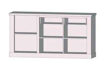 Talebi Skjenk 41x172 cm - Brun / Hvit - Oppbevaring - Oppbevaringsmøbler - Sideboard & skjenker