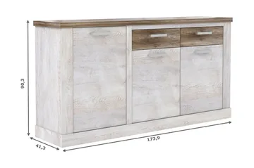 Talebi Skjenk 41x172 cm - Brun / Hvit - Oppbevaring - Oppbevaringsmøbler - Sideboard & skjenker