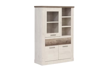 Talebi Vitrineskap 41x108 cm - Brun / Hvit - Oppbevaring - Skap - Vitrineskap