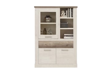 Talebi Vitrineskap 41x108 cm - Brun / Hvit - Oppbevaring - Skap - Vitrineskap