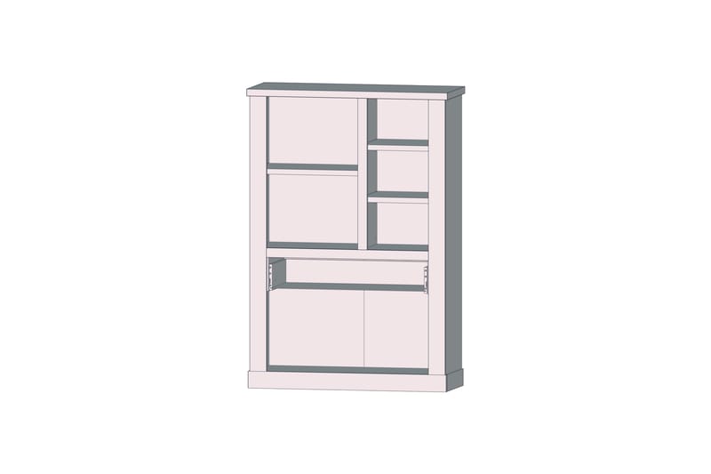 Talebi Vitrineskap 41x108 cm - Brun / Hvit - Oppbevaring - Skap - Vitrineskap