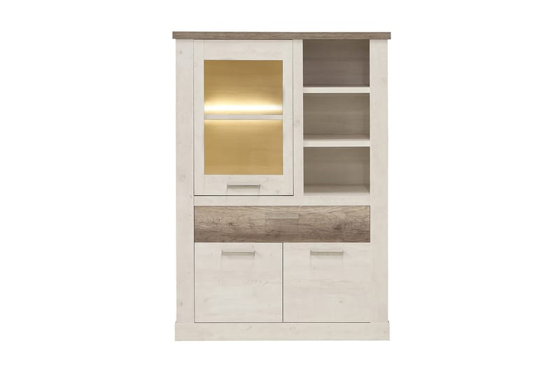 Talebi Vitrineskap 41x108 cm - Brun / Hvit - Oppbevaring - Skap - Vitrineskap