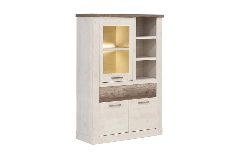 Talebi Vitrineskap 41x108 cm - Brun / Hvit - Oppbevaring - Skap - Vitrineskap