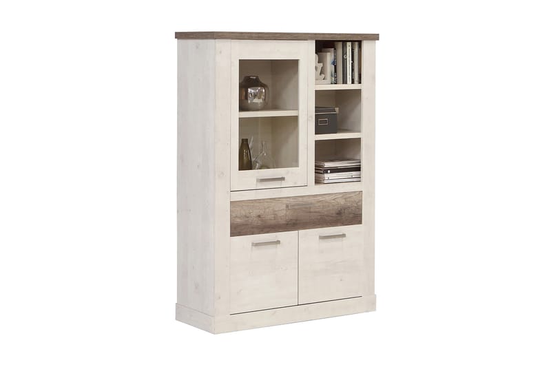 Talebi Vitrineskap 41x108 cm - Brun / Hvit - Oppbevaring - Skap - Vitrineskap