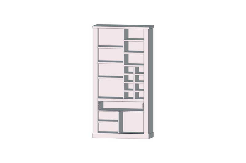 Talebi Vitrineskap 41x108 cm - Brun / Hvit - Oppbevaring - Skap - Vitrineskap