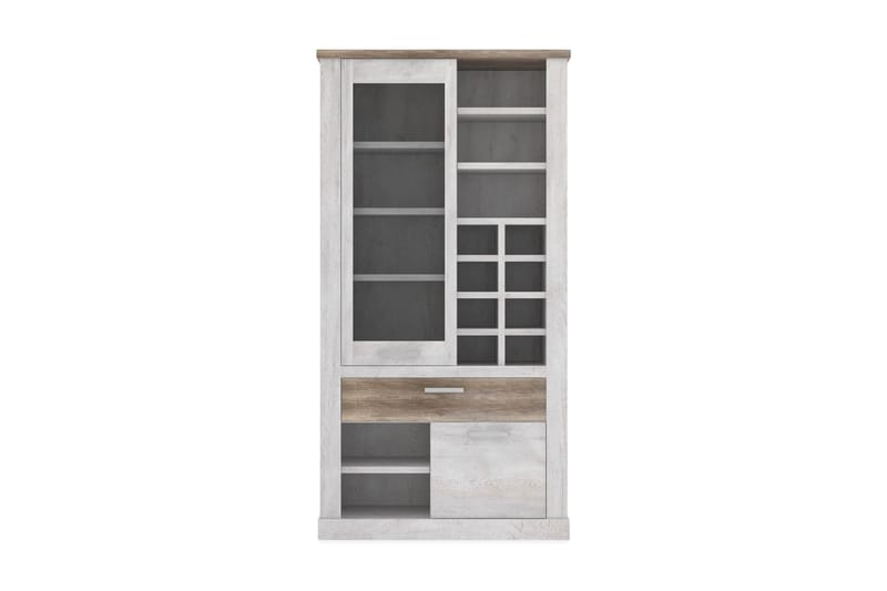 Talebi Vitrineskap 41x108 cm - Brun / Hvit - Oppbevaring - Skap - Vitrineskap