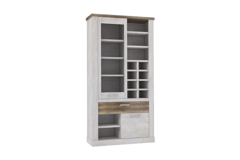Talebi Vitrineskap 41x108 cm - Brun / Hvit - Oppbevaring - Skap - Vitrineskap