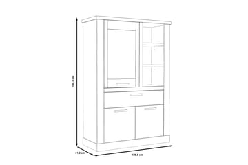Talebi Vitrineskap 41x108 cm - Brun / Hvit - Oppbevaring - Skap - Vitrineskap